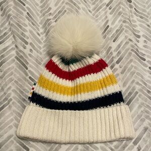 HBC ❄️ White Stripes Touque with Pom Pom